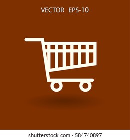 Flat icon of shopping chart. vector illustration