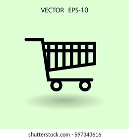 Icono plano de la gráfica de compras. ilustración vectorial
