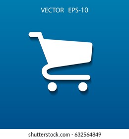 Flat icon of shopping chart. vector illustration
