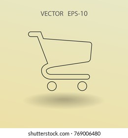 Flat icon of shopping chart. vector illustration