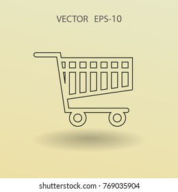 Flat icon of shopping chart. vector illustration