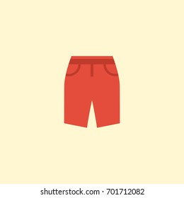 Flat Icon Shorts Element. Vector Illustration Of Flat Icon Swimming Trunk Isolated On Clean Background. Can Be Used As Shorts, Swimming And Trunks Symbols.
