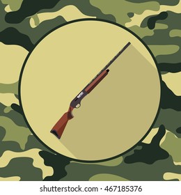 flat icon shotgun,item in camouflage in vector format eps10