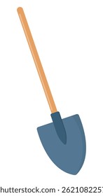 flaches Symbol einer Schaufel einzeln auf weißem Hintergrund.
