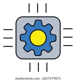 Flat Icon Showing AI Model Training Process