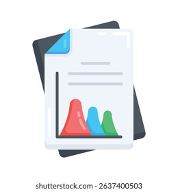 A flat icon showing business documents in folder stack