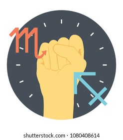 
Flat icon showing the comparison of strength of zodiac signs 
