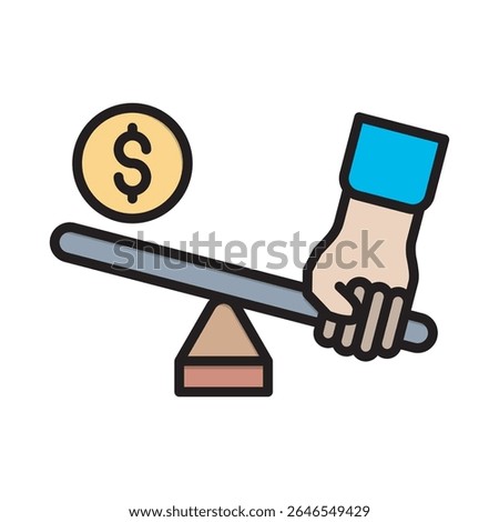 Flat icon showing leverage, perfect for financial strategy, business tools, and marketing design use.