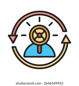 Flaches Symbol für Remarketing, perfekt für Finanzstrategien, Business-Tools und Marketing-Design.