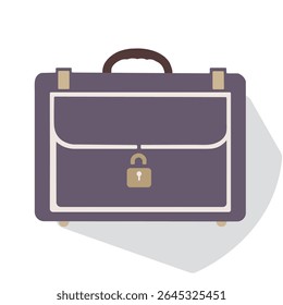 Ícone plano mostrando uma maleta elegante com cadeado, simbolizando confidencialidade, organização profissional ou controle de acesso