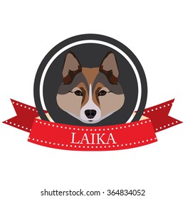 flat icon Siberian husky Laika in vector format eps10