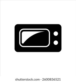Flat Icon Silhouette compact microwave oven featuring a digital timer, multiple power levels, and a user-friendly interface. Ideal for quick heating, defrosting, and cooking meals efficient