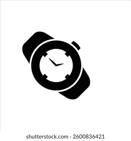 Flat Icon Silhouette elegant modern wristwatch 