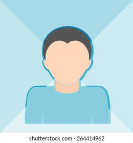 Flat icon with a silhouette of a man. Vector illustration. 