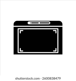 Flat Icon Silhouette pen tablet designed for artists and designers, editable vector with isolated on white background.