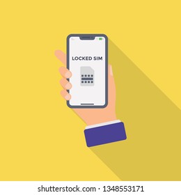 Flat icon of sim block 