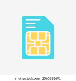 Flat Icon simcard smartphone. Technology and system concept, Flat Colorful style.