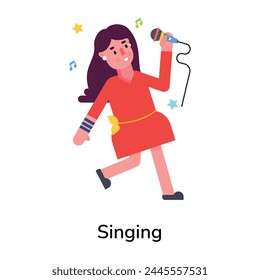 Here’s a flat icon of singing girl 