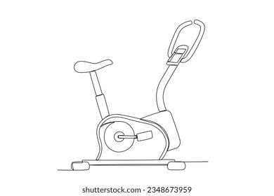 Flat icon of a single continuous line drawing of stick bike. Outline symbol for web or mobile app design. Dumbbell outline pictogram. Single line drawing vector graphic
