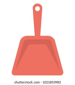 
Flat icon of a single red dust pan
