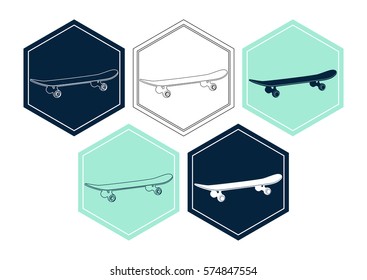 Flat icon skateboard