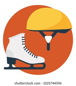 Flat icon skating, skating gear 