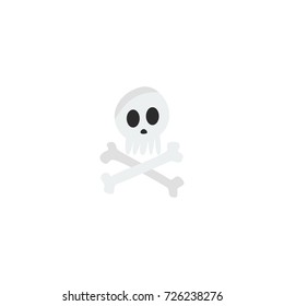 Flat Icon Skeleton Element. Vector Illustration Of Flat Icon Cranium Isolated On Clean Background. Can Be Used As Skeleton, Skull And Bone Symbols.