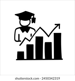 Flat icon of skill, study vector