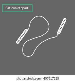 Flat icon of skipping rope on gray background