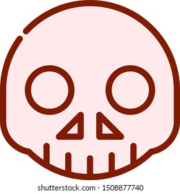 flat icon of skull in vector design