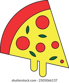 Flat icon of a slice of pizza