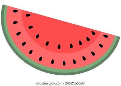 Flat icon slice of watermelon isolated on white background.