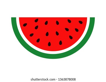 Flat icon slice of watermelon. Vector illustration icon