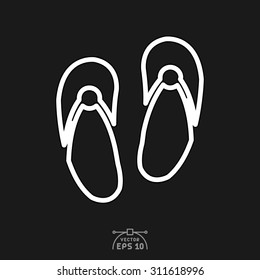 Flat icon of slippers.