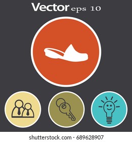 Flat icon. Slippers.
