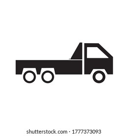 Flat icon small pick up truck glyph style