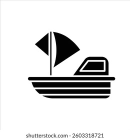 Flat Icon Small Sailboat Modern, Stylish and Editable Vector Illustration For Transportation and Vehicle Design