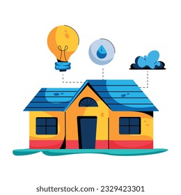 Un icono plano del hogar inteligente 
