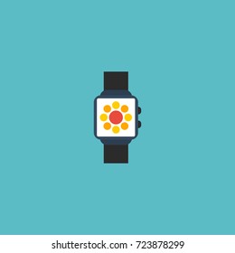 Flat Icon Smart Watch Element. Vector Illustration Of Flat Icon Wristwatch Isolated On Clean Background. Can Be Used As Smart, Watch And Wristwatch Symbols.