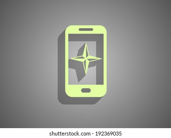 Flat icon of smartphone