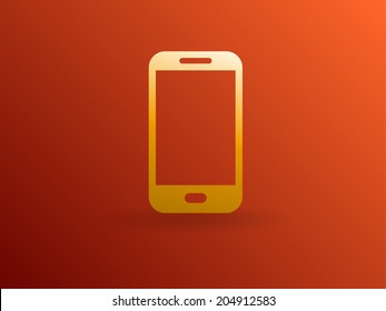 Flat icon of smartphone