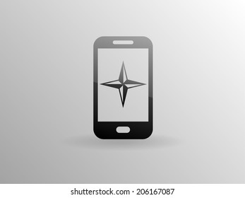Flat icon of smartphone