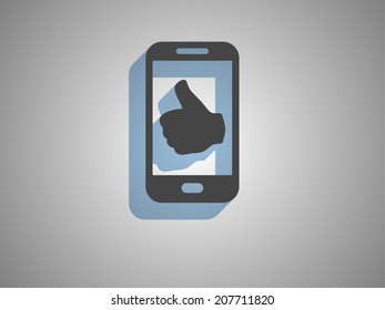 Flat icon of smartphone