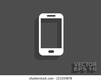 Flat icon of smartphone