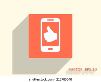 Flat icon of smartphone