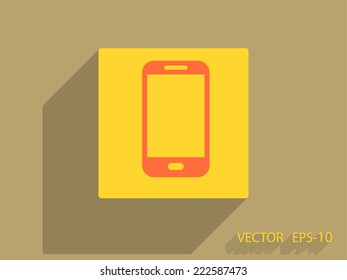 Flat icon of smartphone
