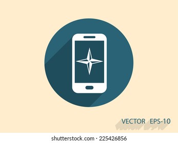 Flat icon of smartphone