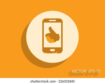 Flat icon of smartphone