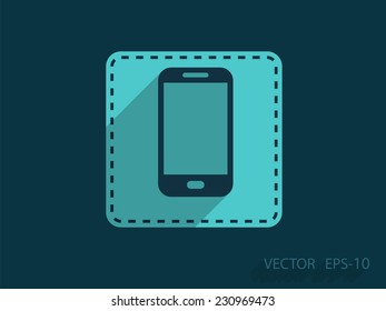 Flat icon of smartphone