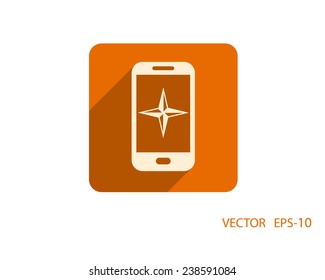 Flat icon of smartphone